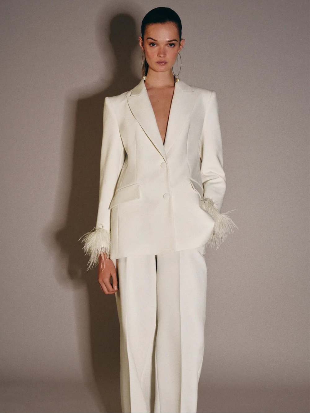 ZARA Blazer with shoulder pads and feather scuffs